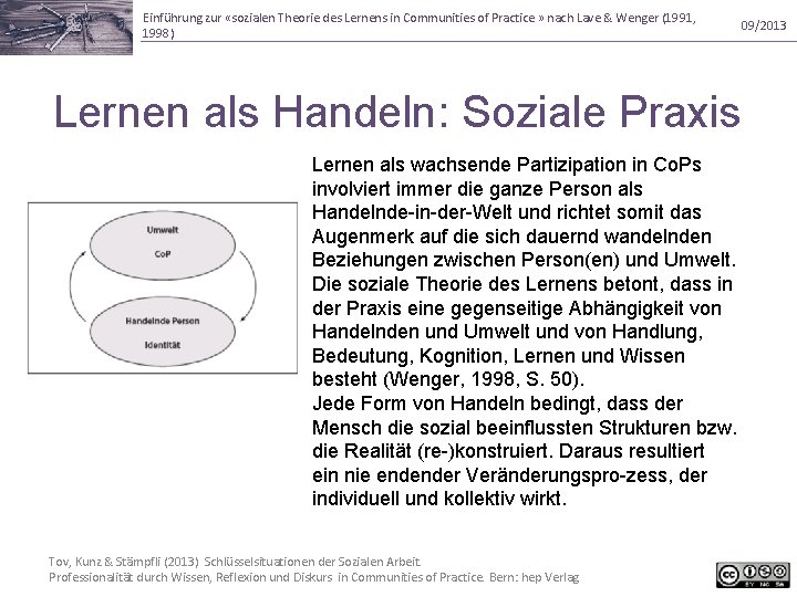 Einführung zur «sozialen Theorie des Lernens in Communities of Practice » nach Lave &