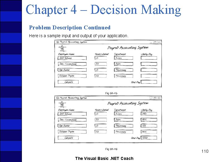 Chapter 4 – Decision Making Problem Description Continued Here is a sample input and