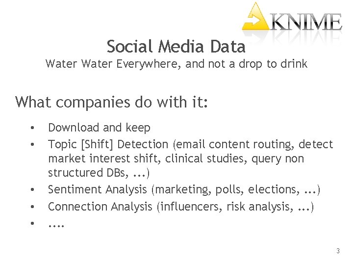 Social Media Data Water Everywhere, and not a drop to drink What companies do