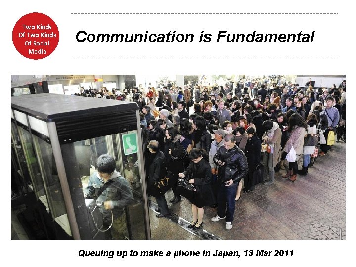 Two Kinds Of Social Media Communication is Fundamental Queuing up to make a phone