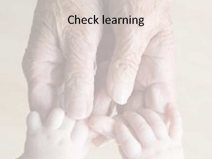 Check learning 