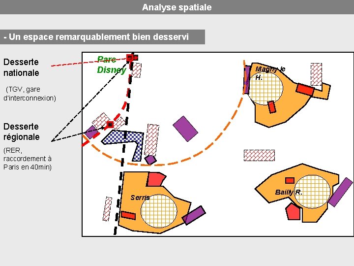 Analyse spatiale - Un espace remarquablement bien desservi Desserte nationale Parc Disney Magny le Analyse spatiale - Un espace remarquablement bien desservi Desserte nationale Parc Disney Magny le