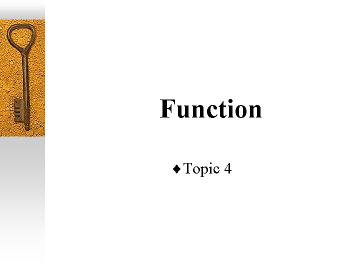 Function ¨Topic 4 