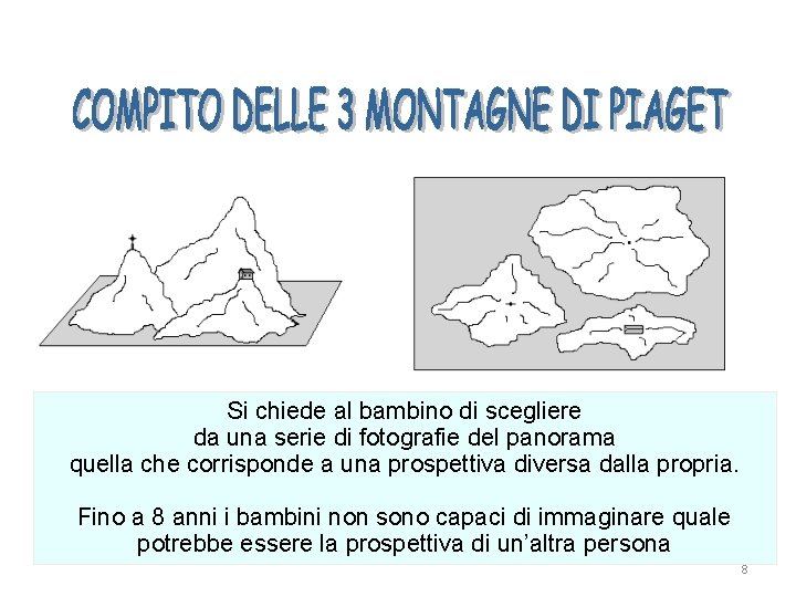 Si chiede al bambino di scegliere da una serie di fotografie del panorama quella