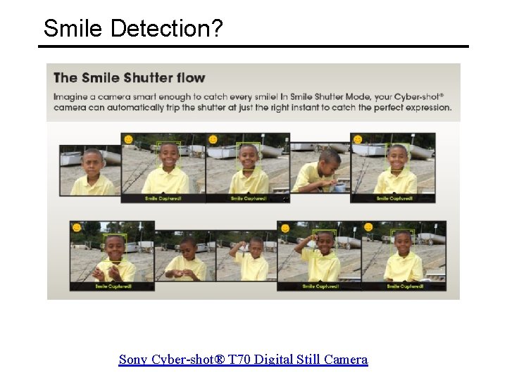 Smile Detection? Sony Cyber-shot® T 70 Digital Still Camera 