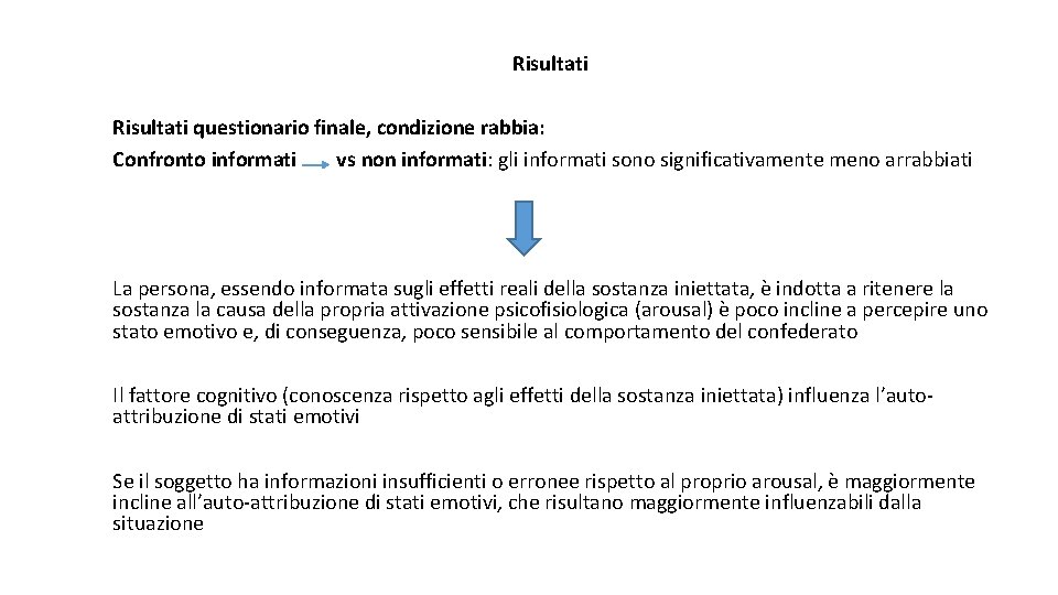 Risultati questionario finale, condizione rabbia: Confronto informati vs non informati: gli informati sono significativamente