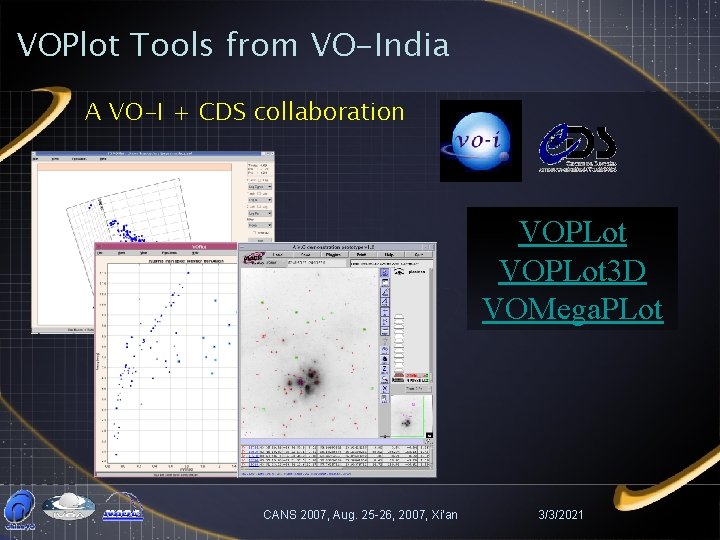 VOPlot Tools from VO-India A VO-I + CDS collaboration VOPLot 3 D VOMega. PLot