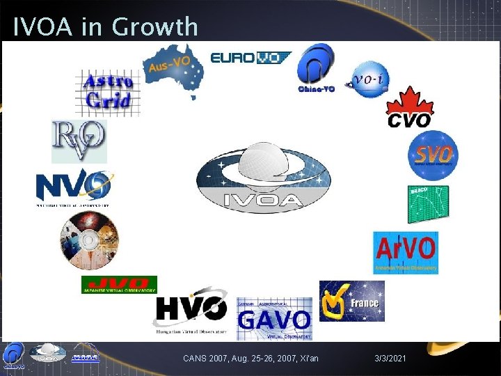 IVOA in Growth • International Virtual Observatory Alliance (IVOA) • formed in June 2002