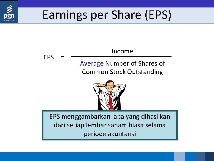 Earnings per Share (EPS) EPS = Income Average Number of Shares of Common Stock