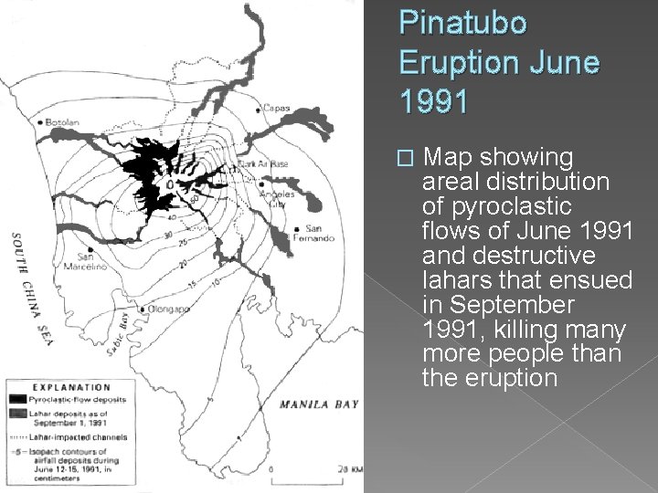 Pinatubo Eruption June 1991 � Map showing areal distribution of pyroclastic flows of June