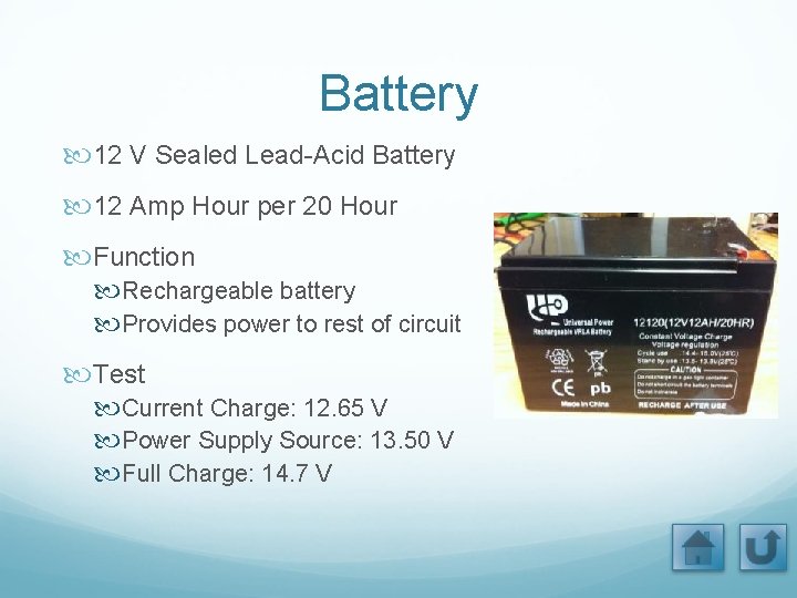 Battery 12 V Sealed Lead-Acid Battery 12 Amp Hour per 20 Hour Function Rechargeable