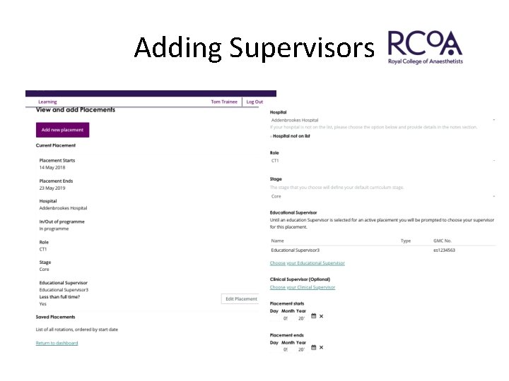 Adding Supervisors 