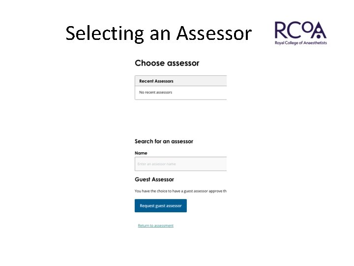  Selecting an Assessor 
