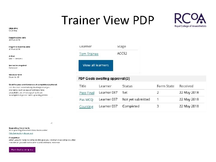 Trainer View PDP 