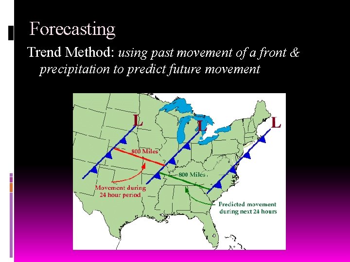 Forecasting Trend Method: using past movement of a front & precipitation to predict future