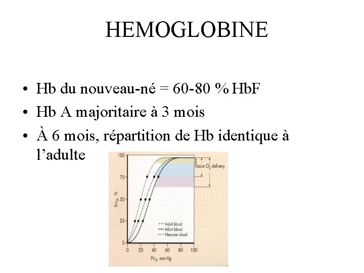 HEMOGLOBINE • Hb du nouveau-né = 60 -80 % Hb. F • Hb A