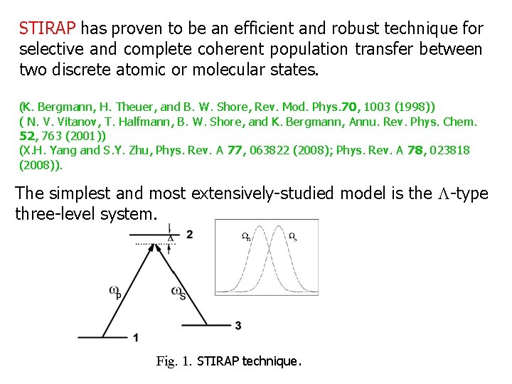 STIRAP has proven to be an efficient and robust technique for selective and complete