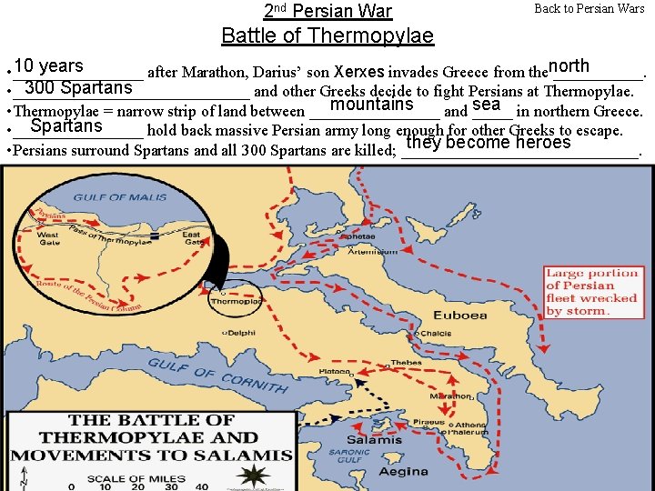 2 nd Persian War Back to Persian Wars Battle of Thermopylae 10 years north 2 nd Persian War Back to Persian Wars Battle of Thermopylae 10 years north