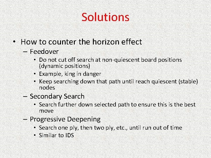 Solutions • How to counter the horizon effect – Feedover • Do not cut