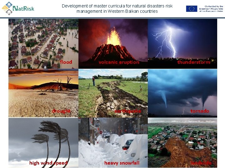Development of master curricula for natural disasters risk management in Western Balkan countries Natural
