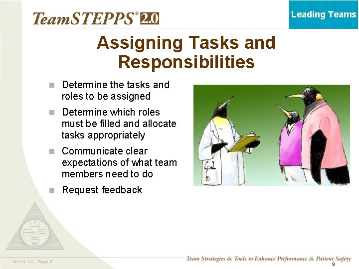 Leading Teams Assigning Tasks and Responsibilities n Determine the tasks and roles to be