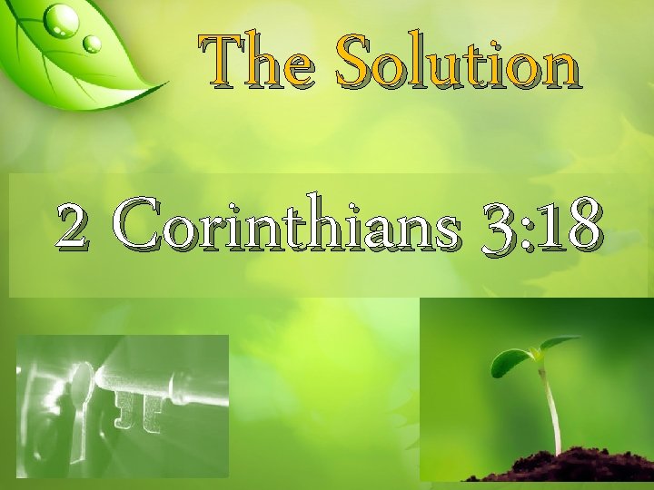 The Solution 2 Corinthians 3: 18 