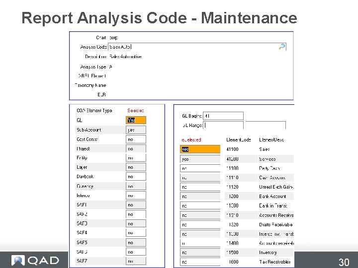 Report Analysis Code - Maintenance 30 