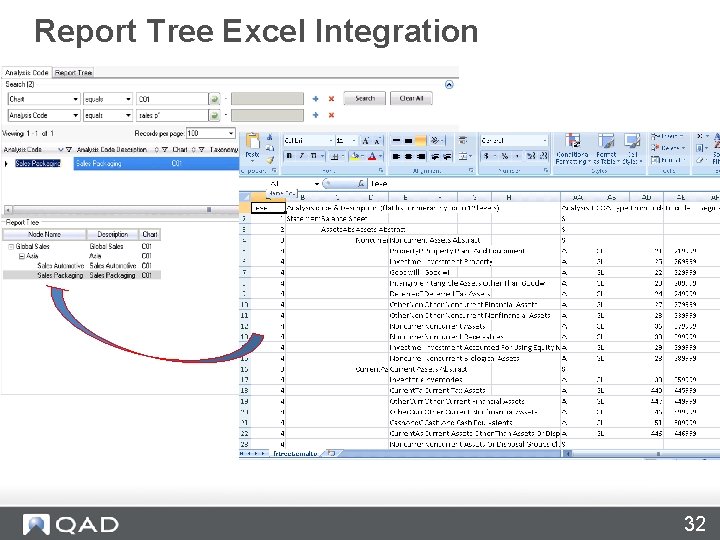 Report Tree Excel Integration 32 