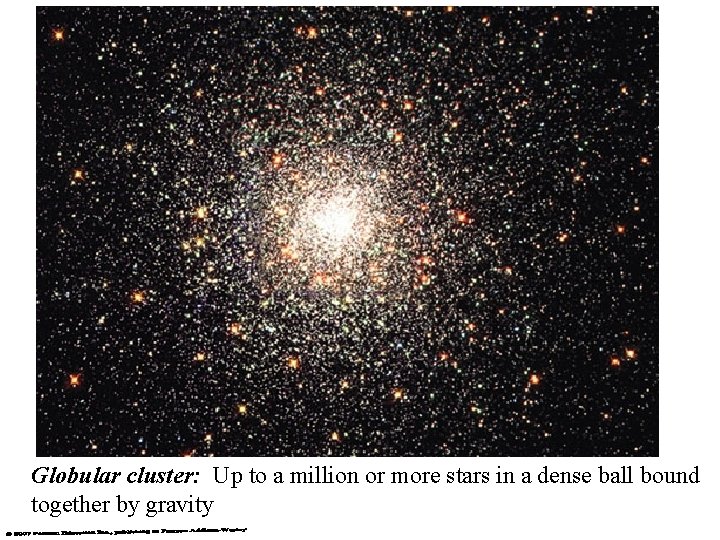 Globular cluster: Up to a million or more stars in a dense ball bound