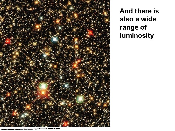 And there is also a wide range of luminosity 