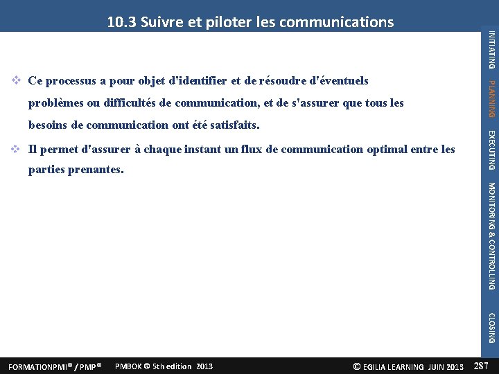  Il permet d'assurer à chaque instant un flux de communication optimal entre les