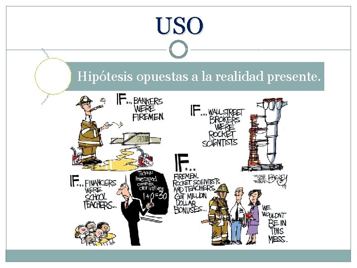 USO Hipótesis opuestas a la realidad presente. 