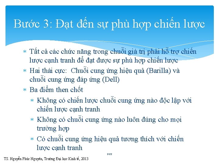 Bước 3: Đạt đến sự phù hợp chiến lược Tất cả các chức năng