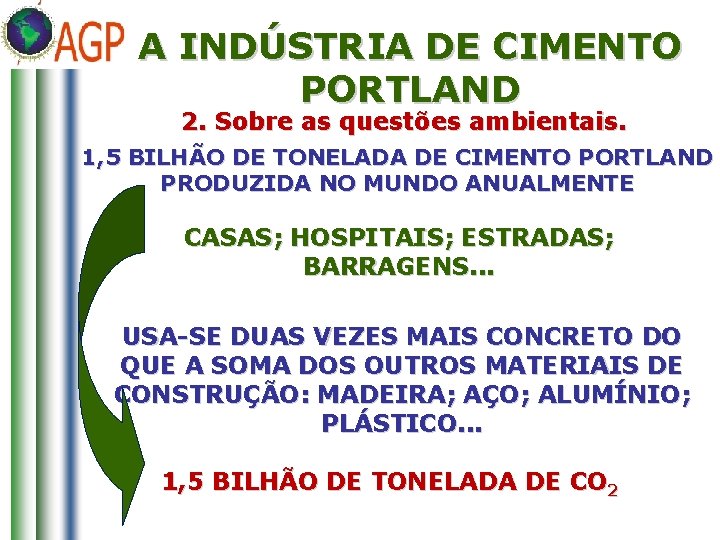 A INDÚSTRIA DE CIMENTO PORTLAND 2. Sobre as questões ambientais. 1, 5 BILHÃO DE