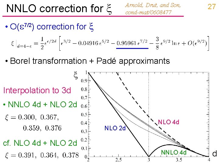 NNLO correction for x Arnold, Drut, and Son, cond-mat/0608477 27 • O( 7/2) correction