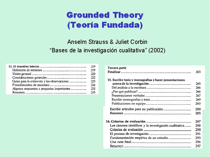 Grounded Theory (Teoría Fundada) Anselm Strauss & Juliet Corbin “Bases de la investigación cualitativa”