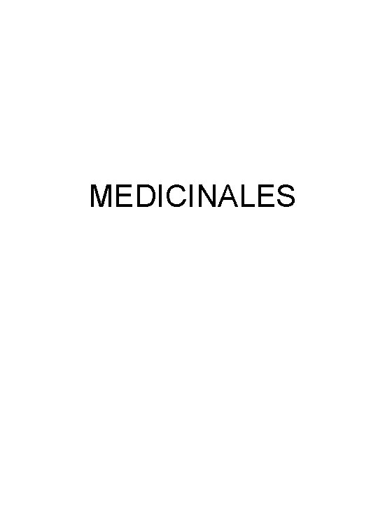 MEDICINALES MEDICINALES
