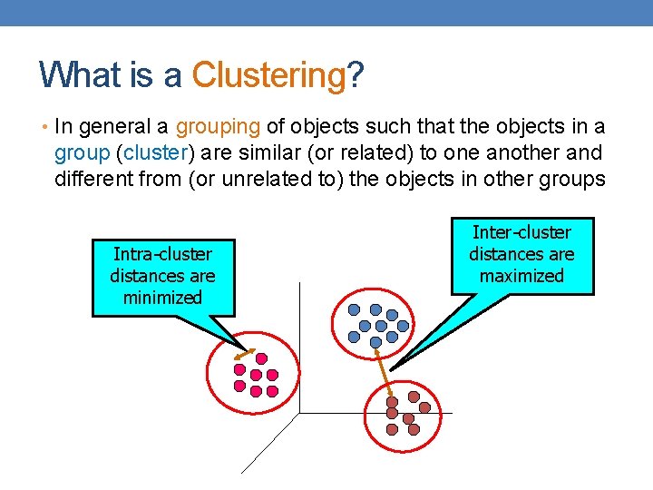 What is a Clustering? • In general a grouping of objects such that the
