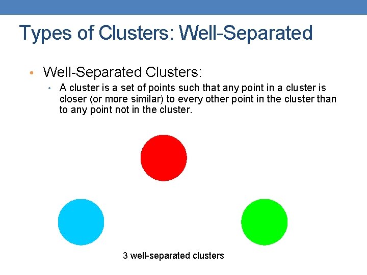 Types of Clusters: Well-Separated • Well-Separated Clusters: • A cluster is a set of