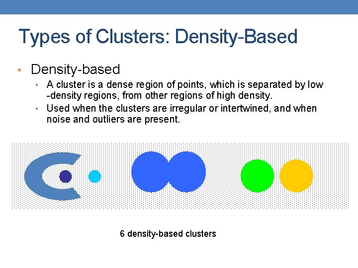 Types of Clusters: Density-Based • Density-based • A cluster is a dense region of