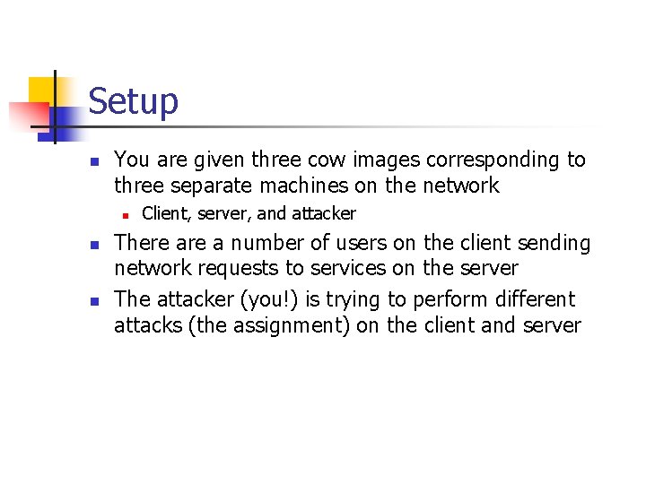 Setup n You are given three cow images corresponding to three separate machines on