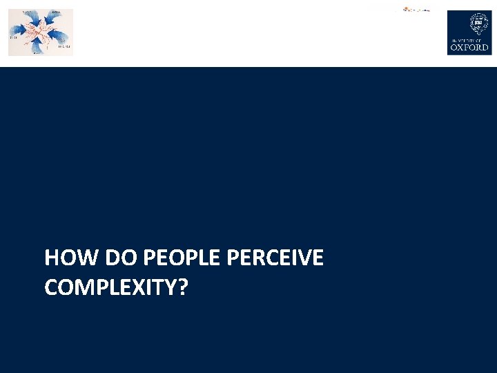 HOW DO PEOPLE PERCEIVE COMPLEXITY? 