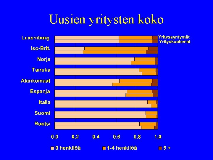 Uusien yritysten koko 