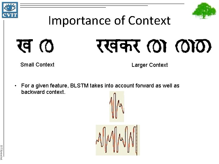 Importance of Context Small Context Larger Context • For a given feature, BLSTM takes
