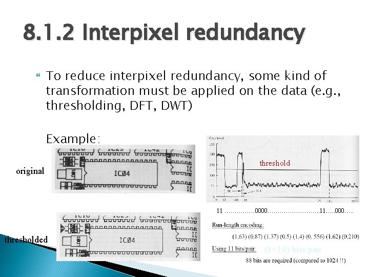 8. 1. 2 Interpixel redundancy To reduce interpixel redundancy, some kind of transformation must 8. 1. 2 Interpixel redundancy To reduce interpixel redundancy, some kind of transformation must
