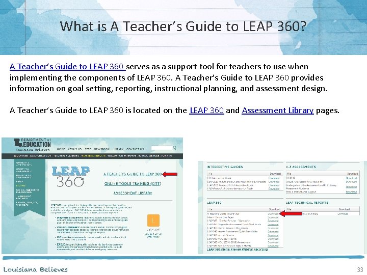What is A Teacher’s Guide to LEAP 360? A Teacher’s Guide to LEAP 360