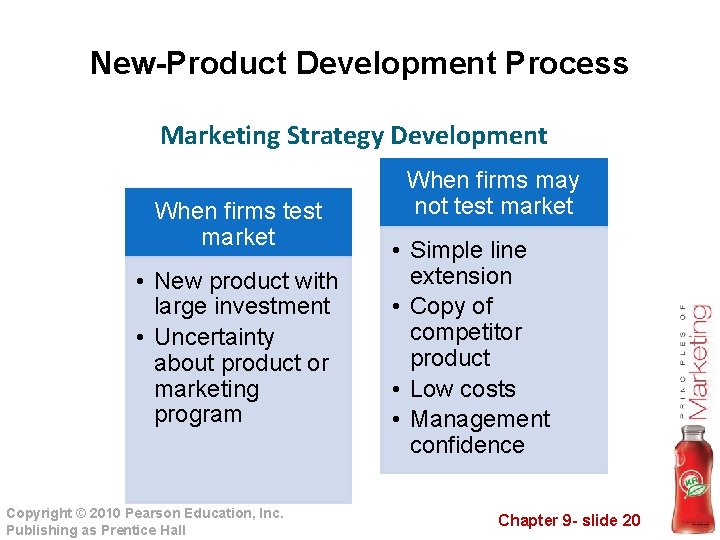 New-Product Development Process Marketing Strategy Development When firms test market • New product with