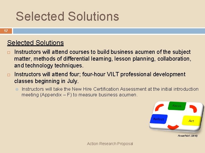 Selected Solutions 17 Selected Solutions Instructors will attend courses to build business acumen of
