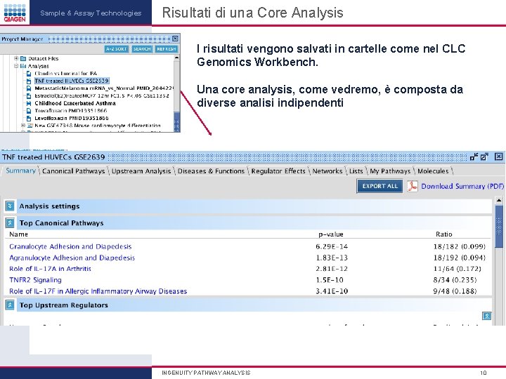 Sample & Assay Technologies Risultati di una Core Analysis I risultati vengono salvati in Sample & Assay Technologies Risultati di una Core Analysis I risultati vengono salvati in