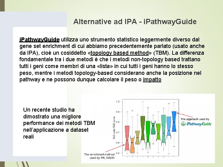 Alternative ad IPA - i. Pathway. Guide utilizza uno strumento statistico leggermente diverso dal Alternative ad IPA - i. Pathway. Guide utilizza uno strumento statistico leggermente diverso dal